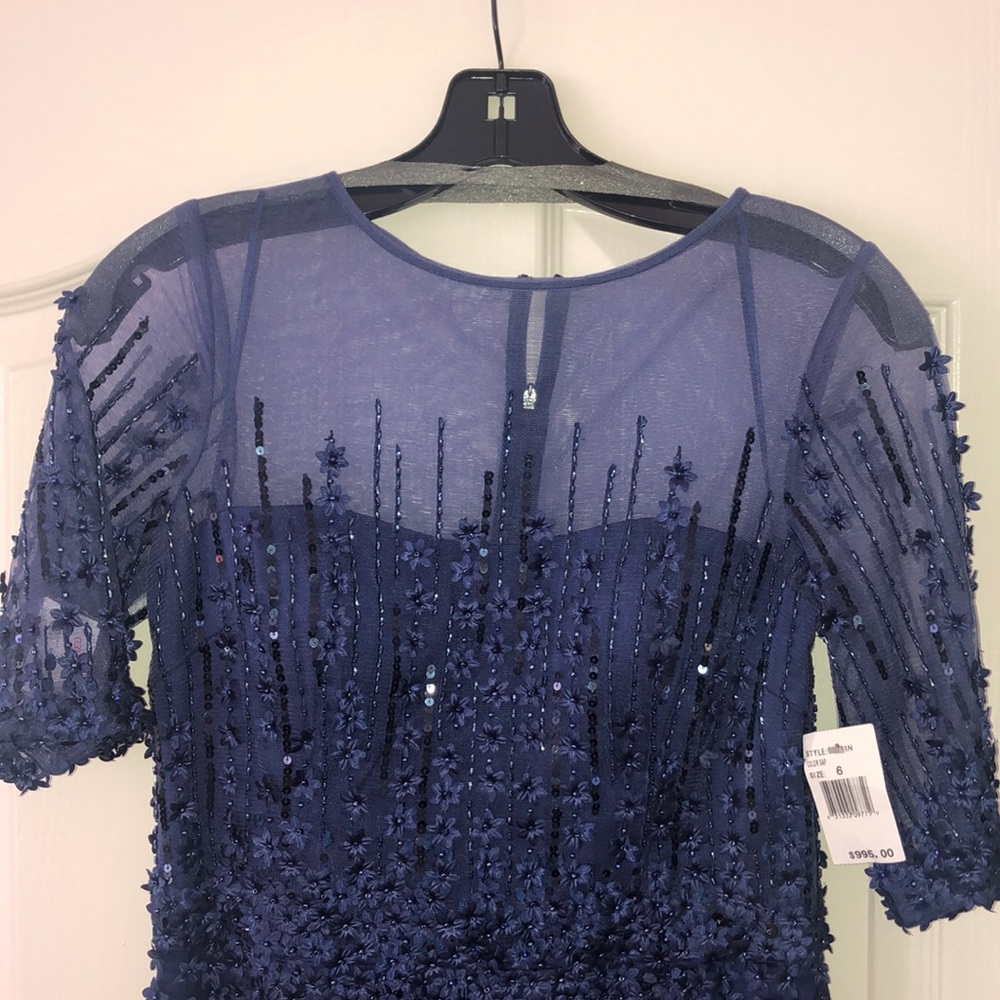 Neiman Marcus Navy Blue Gown with beads